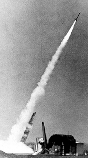 The first Nike-Apache sounding rocket launching from Thumba in 1963